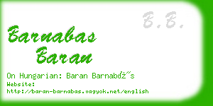 barnabas baran business card